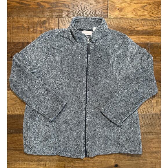 Stan Herman Jackets & Blazers - Vintage Stan Herman Navy and Gray Zip Up Jacket